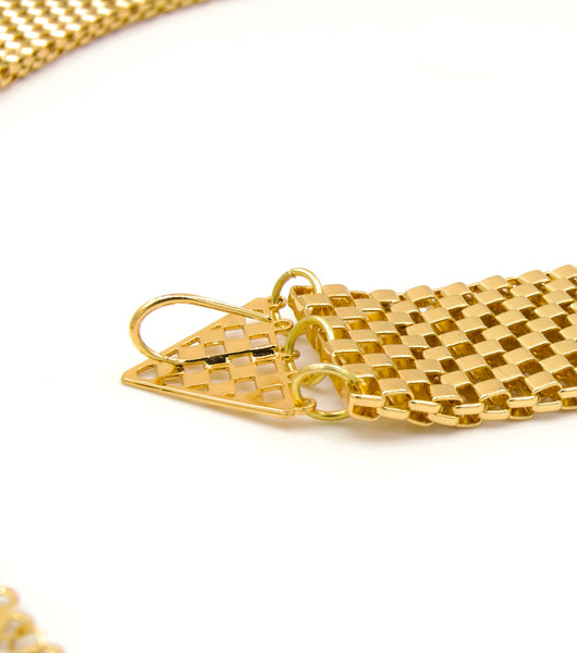 Dangling Turquoise Wide Gold Chain Belt