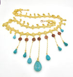 Howlite Turquoise Gold Belt