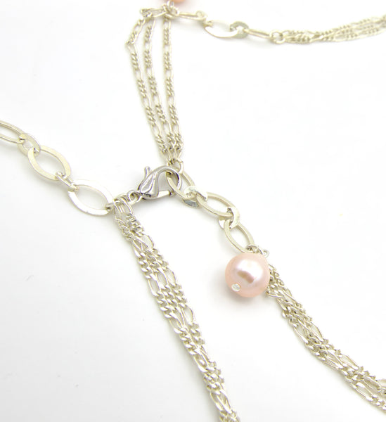 Silver Pearl Quartz Necklace