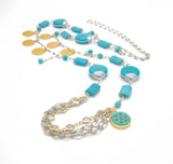 Silver Turquoise Long Necklace