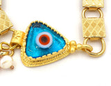 Large Gold Evil Eye Bracelet