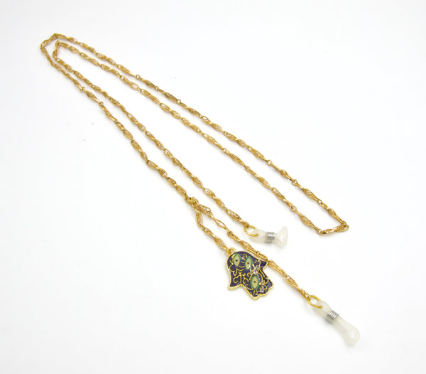 Hamsa Hand Gold Eyeglass Chain