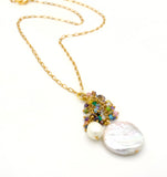 Pearl and Gemstone Pendent Necklace