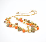 Delicate Coral and Jasper Gold Necklace