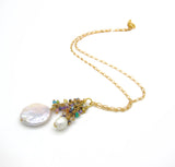 Pearl and Gemstone Pendent Necklace