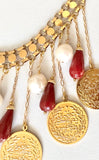 Luxurious Gold Coin and Pearl Choker