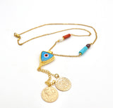 Evil Eye and Turkish Coin Necklace