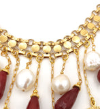 Luxurious Gold Coin and Pearl Choker
