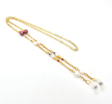 Red Pearl Gold Eyeglasses Chain