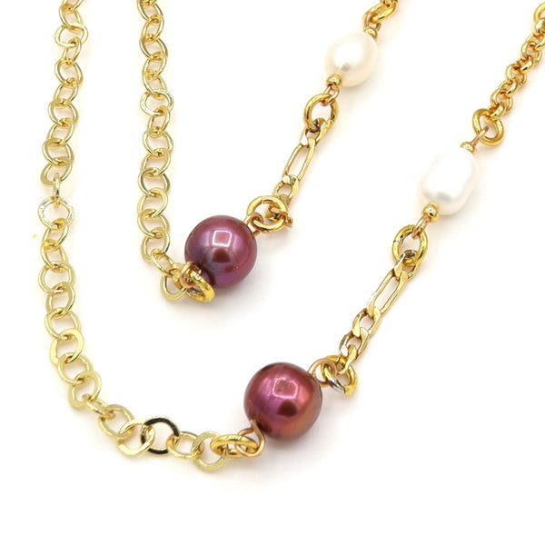 Red Pearl Gold Eyeglasses Chain
