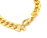 Green Jade Gold Chain Bracelet