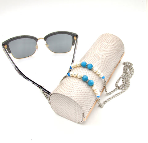 Pearl And Apatite Silver Sunglasses Chain
