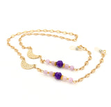 Purple Gemstone Gold Eyeglasses Chain