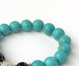 Mala Howlite Turquoise Silver Bracelet