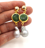 Large Baroque Pearl Gold Earrings