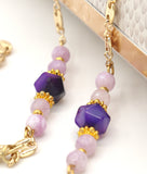 Purple Gemstone Gold Eyeglasses Chain