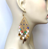 Statement Evil Eye and Pearl Gold Earrings