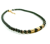 Dark Olive Green Mother Of pearl Gold Choker