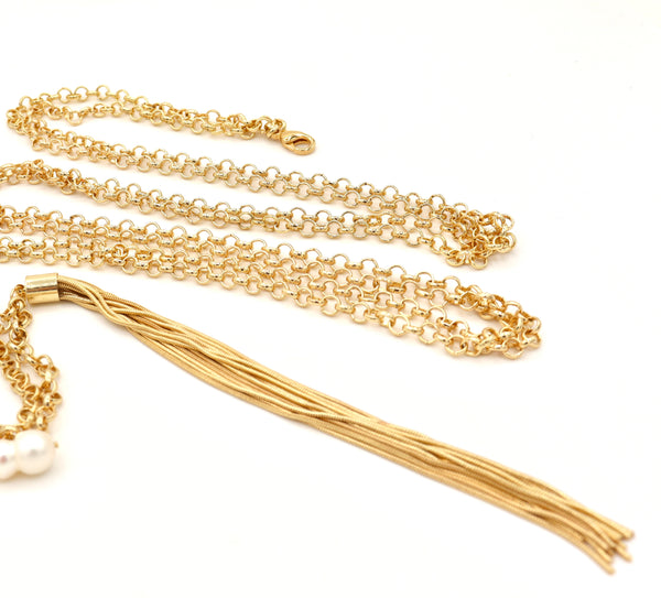Gold Tassel Double Chain Waist Belt