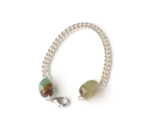 Agate Gemstone Bracelet in Silver Chain