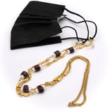 Garnet and Pearl Sunglasses and Face Mask Gold Chain