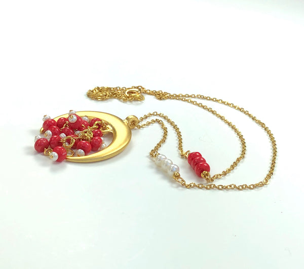CORAL CLUSTER NECKLACE