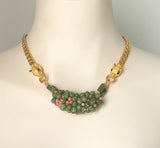 JADE CORAL GOLD NECKLACE