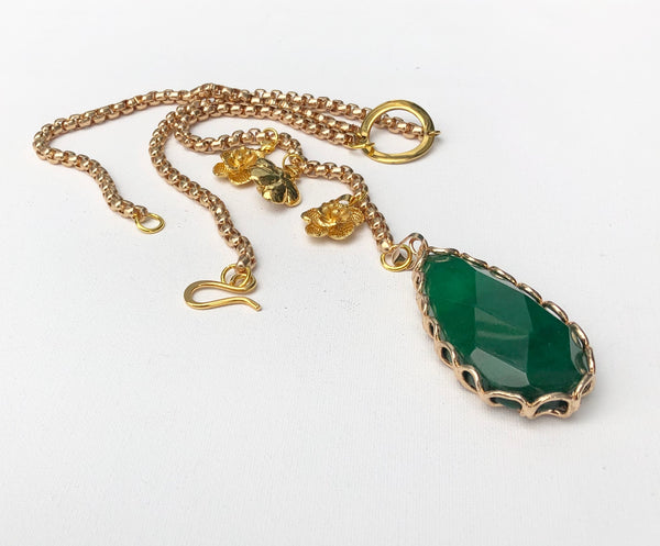 GREEN LARIAT NECKLACE