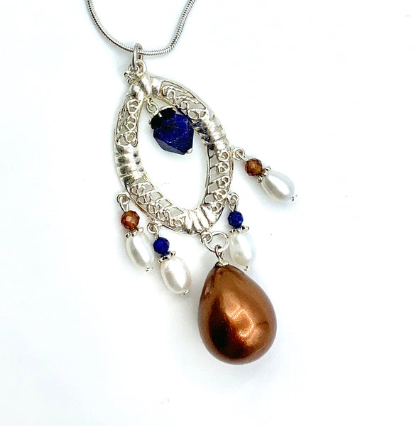 925 Silver Lapis lazuli Necklace