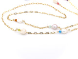 PEARL AND GEMSTONE FACE MASK GOLD CHAIN HANDMADE