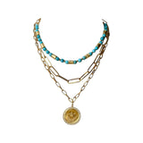 Turquoise Gold Layered Necklace