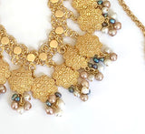 STATEMENT HANDMADE PEARL GOLD NECKLACE