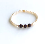 GARNET AND PEARL BRACELET SET