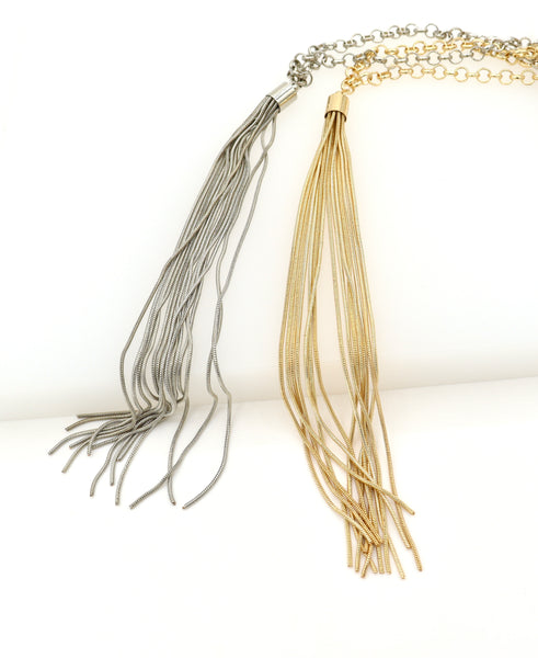 Gold and Silver Tassel Chain Belt