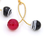Red Agate And Jasper Gold Earrings