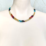 Rainbow Pearl Choker Necklace