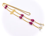 PINK JADE EYEGLASS AND MASK HOLDER GOLD CHAIN