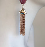 RED JADE TASSEL EARRINGS