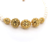 PEARL AND GOLD FILIGREE BEAD NECKLACE