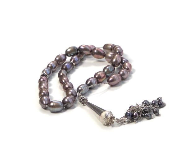 925 Silver Natural Pearl Islamic Prayer Beads