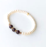 GARNET AND PEARL BRACELET SET