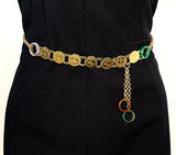 Kurdish Chain Belt with Gold Coin and Agate Stone
