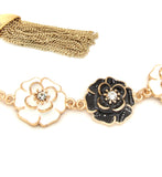 Gold Chain Belt with Flower Charms