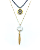 Islamic Double Gold Chain Pearl Necklace