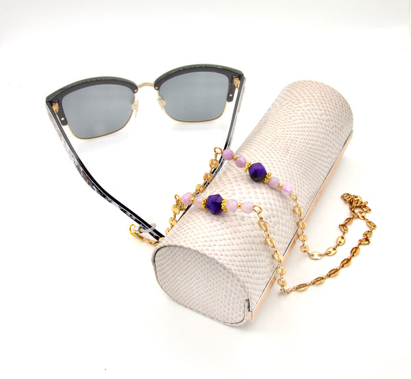 Agate And Quartz Gemstone Gold Sunglasses Chain
