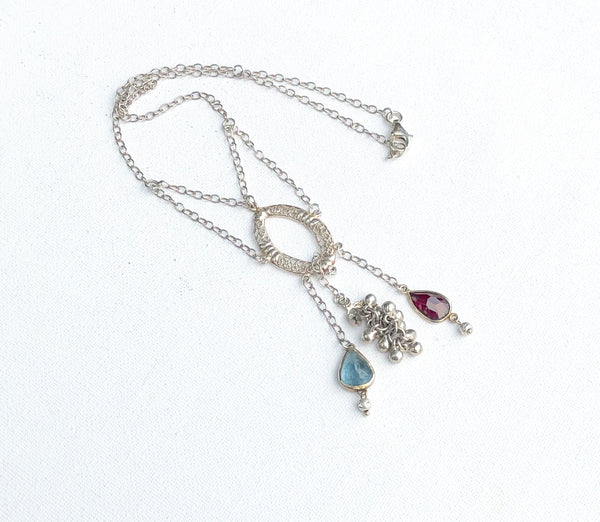 SILVER GEMSTONE NECKLACE