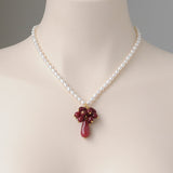 RED JADE AND PEARL NECKLACE