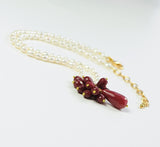 RED JADE AND PEARL NECKLACE