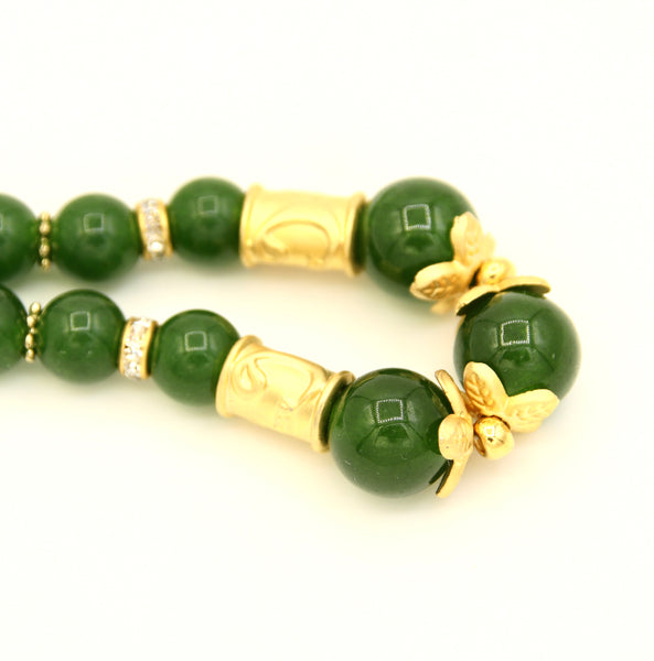 Jade Stone Gold Choker Necklace